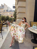 Floral Halter Neck Maxi Dress for Summer Elegance