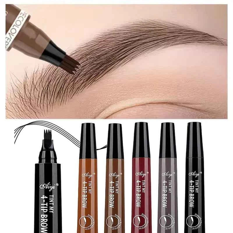 Four Fork Eyebrow Pencil: Natural & Waterproof Colors