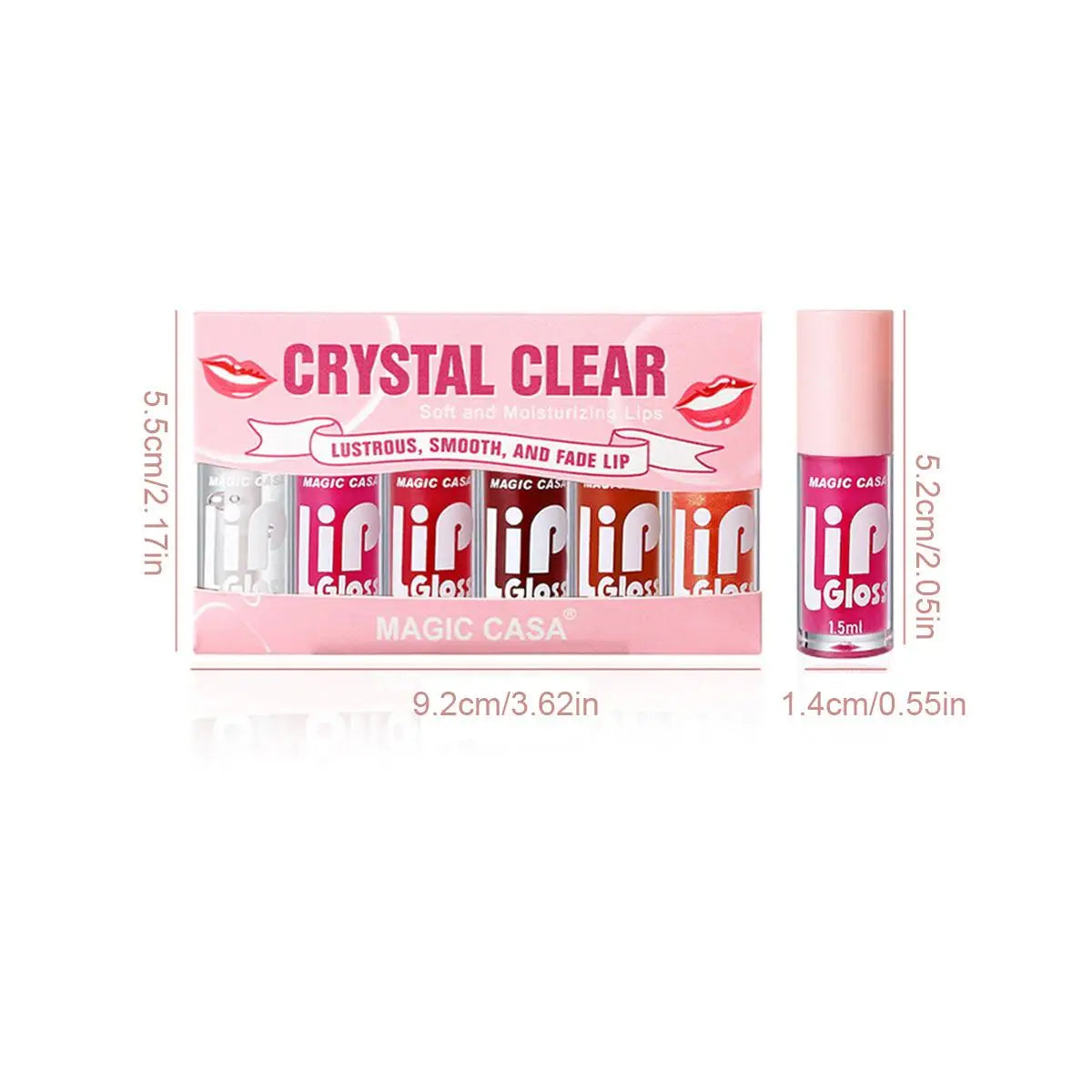 Hydrating Jelly Lip Oil Set: 6pcs for Smooth, Shiny Lips