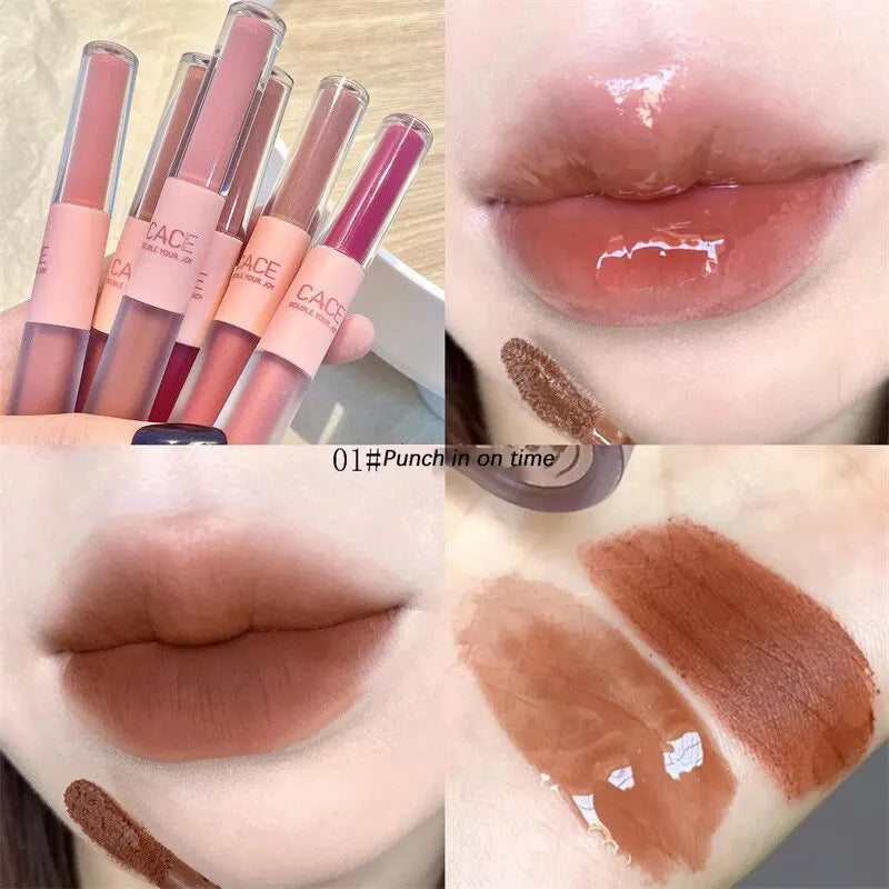 Long-Lasting Double End Lip Gloss: Gloss & Matte Finish