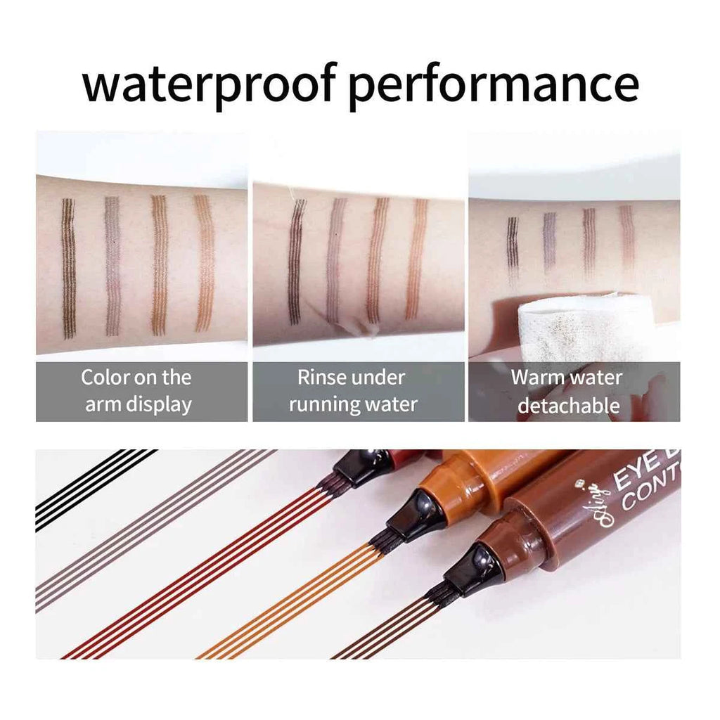 Four Fork Eyebrow Pencil: Natural & Waterproof Colors