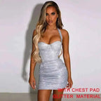 Elegant Glitter Bodycon Mini Dress for Summer Nights