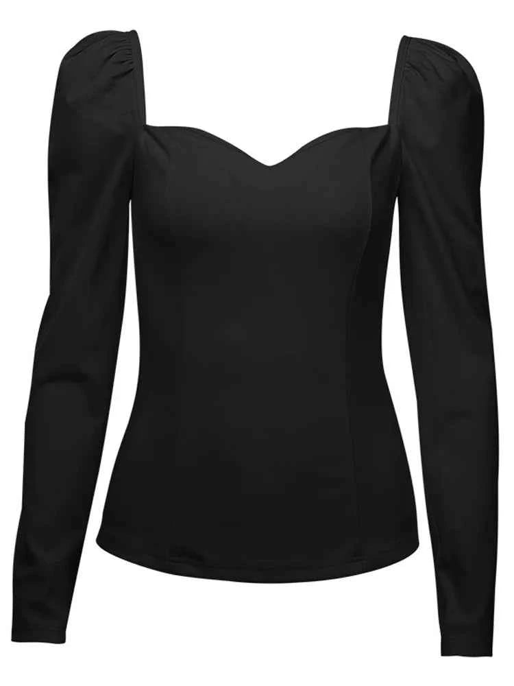 Slim Fit Square Neck Blouse for Effortless Elegance
