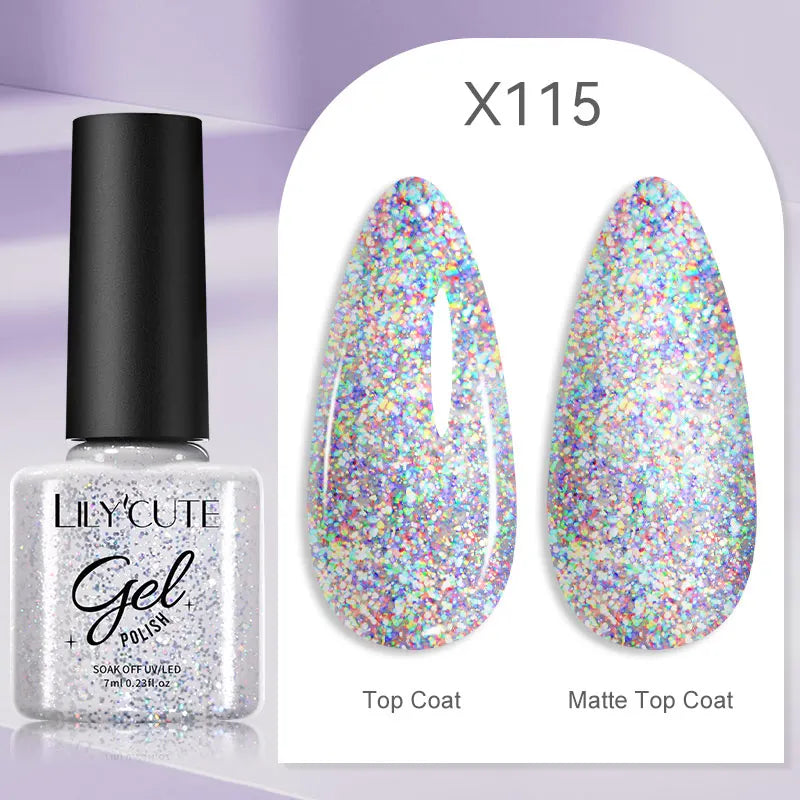 Vibrant LILYCUTE 129 Colors Gel Polish - 7ML Perfection
