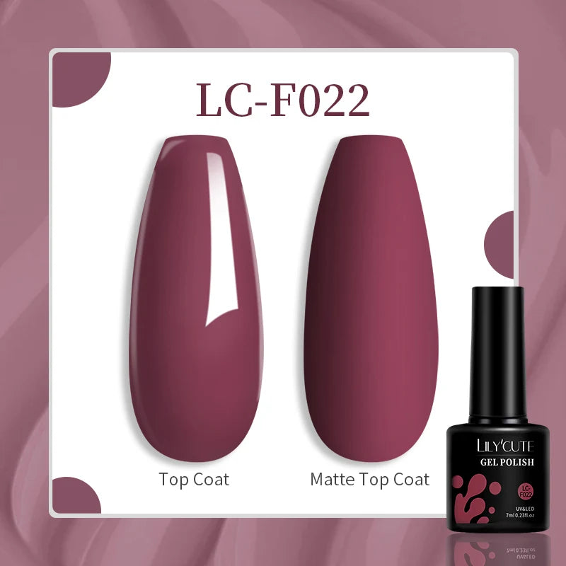 Vibrant LILYCUTE 129 Colors Gel Polish - 7ML Perfection