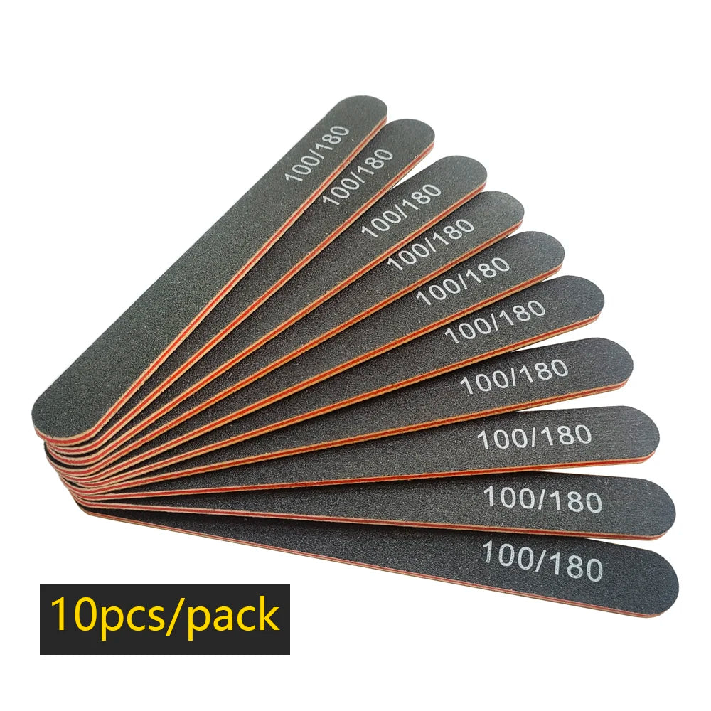 Precision Half Moon Nail File Buffer - 100/180 Grit