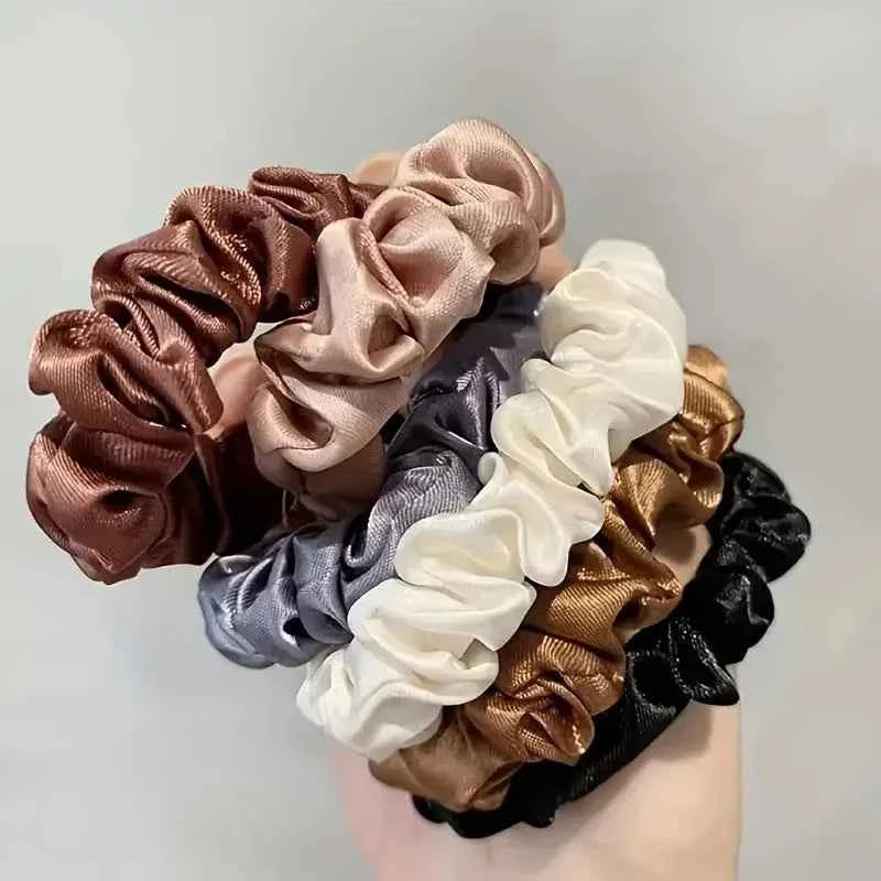 Satin Softness: 6pcs Luxury Hair Scrunchies for Women