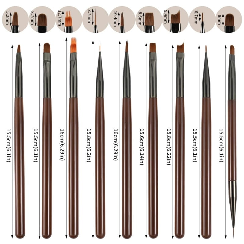 Elevate Your Nail Art: 9PCS UV Gel Brush Set