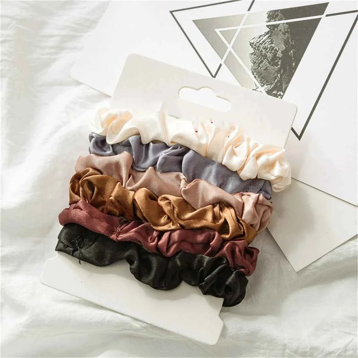 Satin Softness: 6pcs Luxury Hair Scrunchies for Women