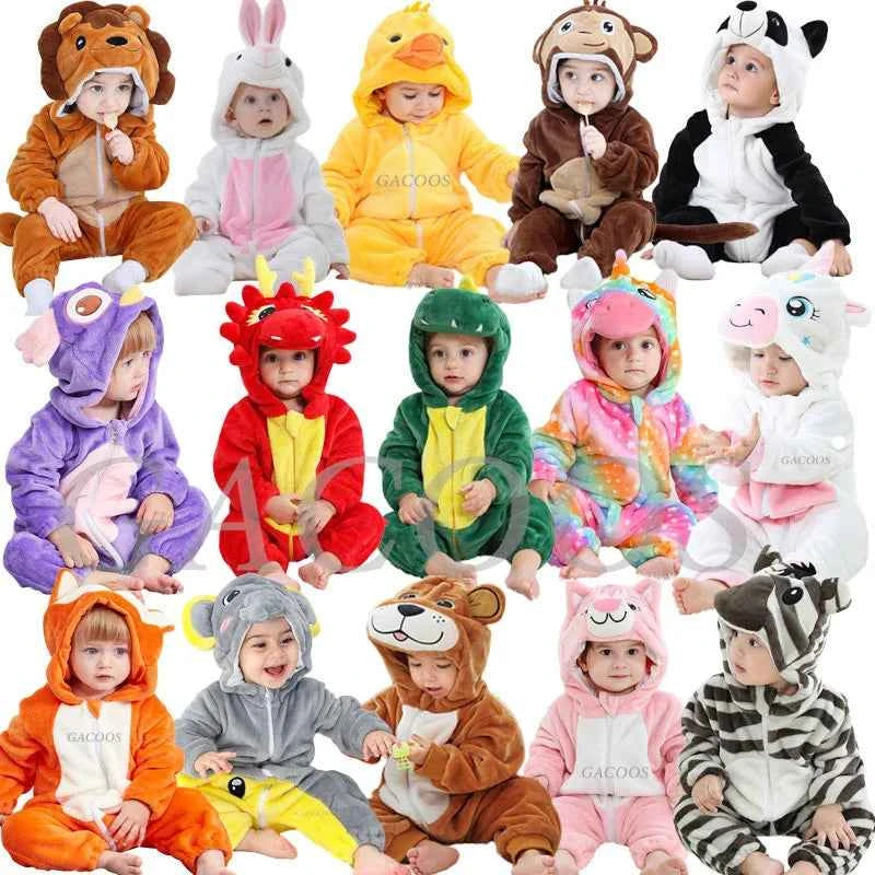 Cozy Unicorn & Dinosaur Baby Rompers for Boys & Girls