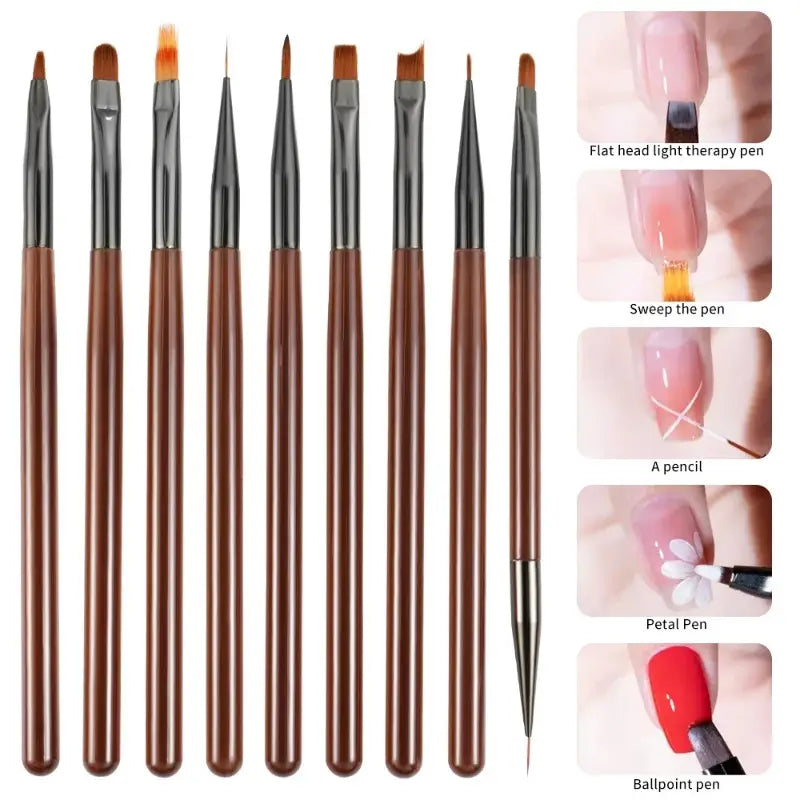 Elevate Your Nail Art: 9PCS UV Gel Brush Set