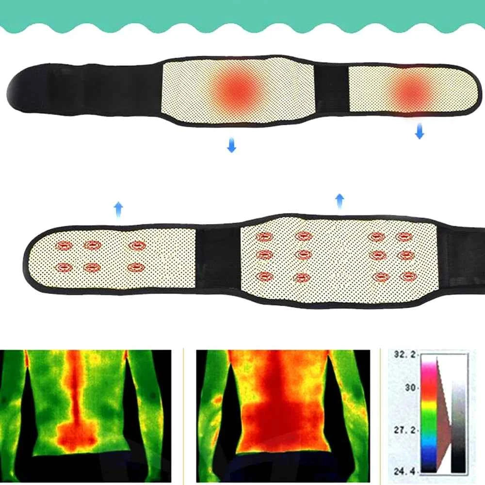 Adjustable Tourmaline Magnetic Therapy Back Support Belt