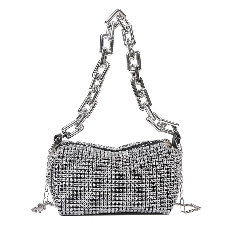 Elegant Glitter Chain Mini Crossbody Purse for Women