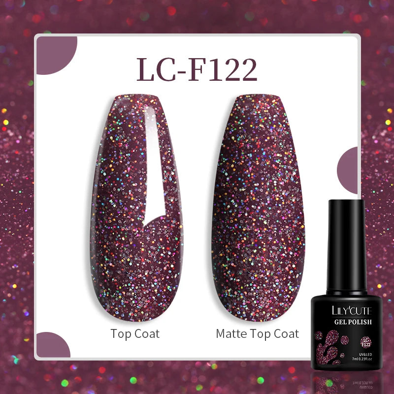 Vibrant LILYCUTE 129 Colors Gel Polish - 7ML Perfection