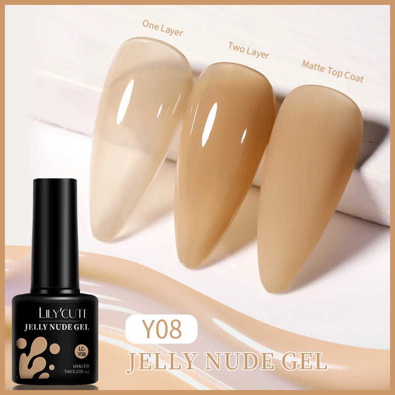 Vibrant LILYCUTE 129 Colors Gel Polish - 7ML Perfection