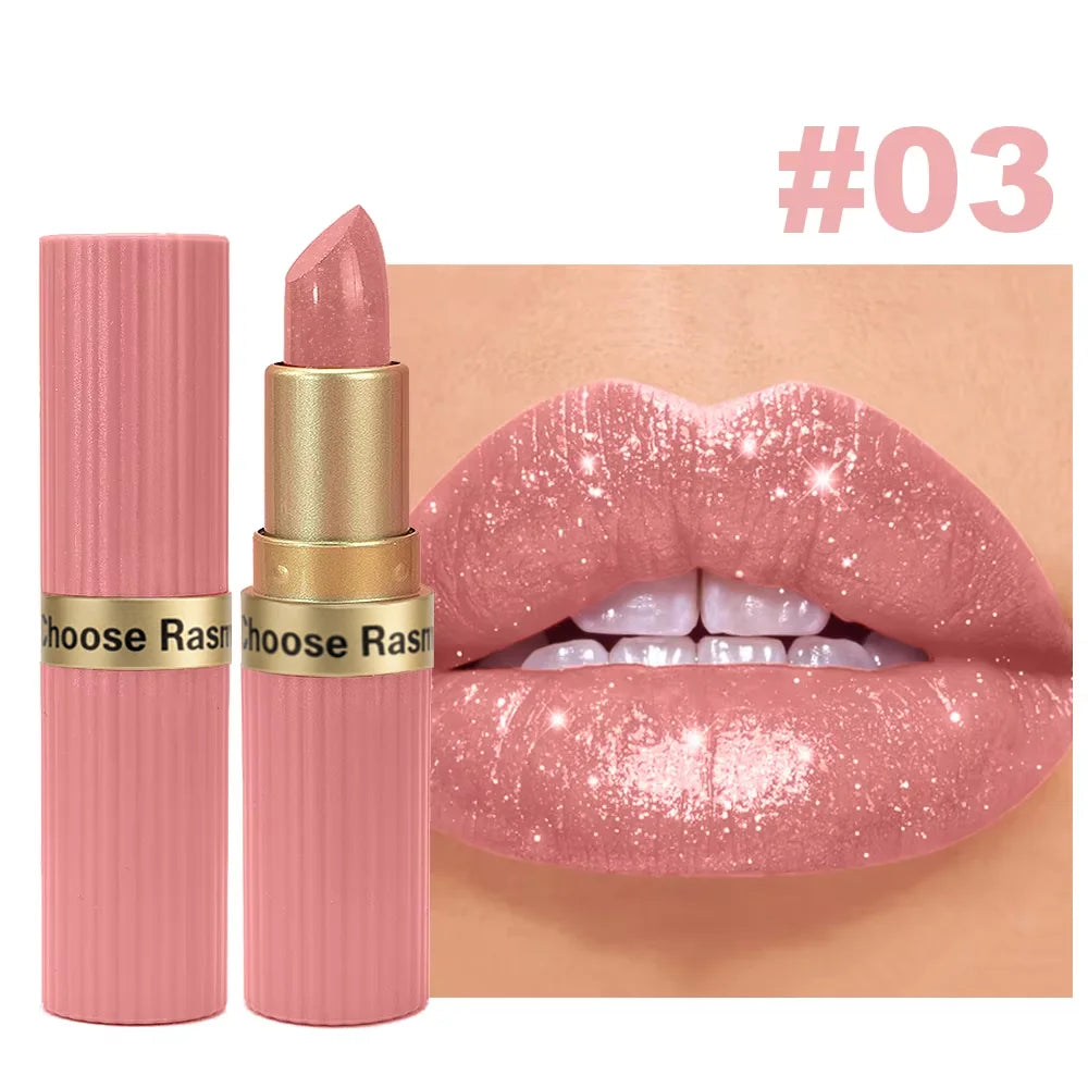 Pearlescent Pink Velvet Lipstick: Long-Lasting & Waterproof