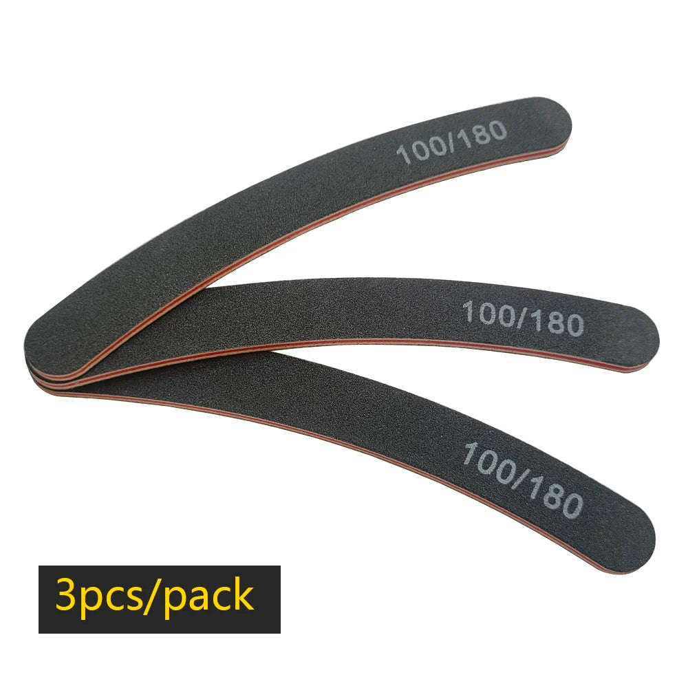 Precision Half Moon Nail File Buffer - 100/180 Grit