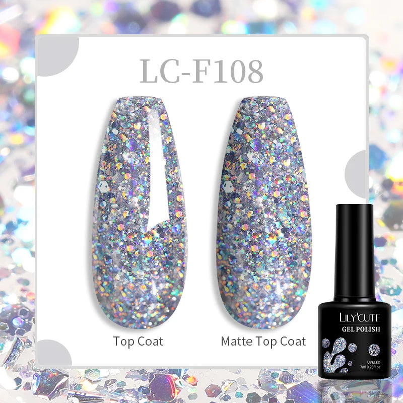 Vibrant LILYCUTE 129 Colors Gel Polish - 7ML Perfection