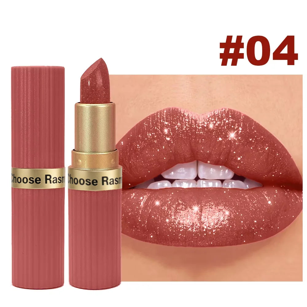 Pearlescent Pink Velvet Lipstick: Long-Lasting & Waterproof