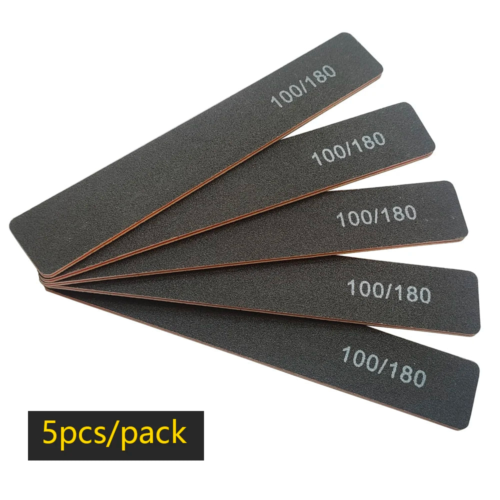 Precision Half Moon Nail File Buffer - 100/180 Grit