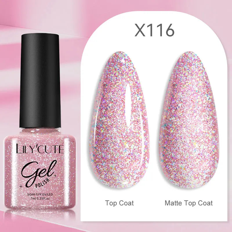 Vibrant LILYCUTE 129 Colors Gel Polish - 7ML Perfection