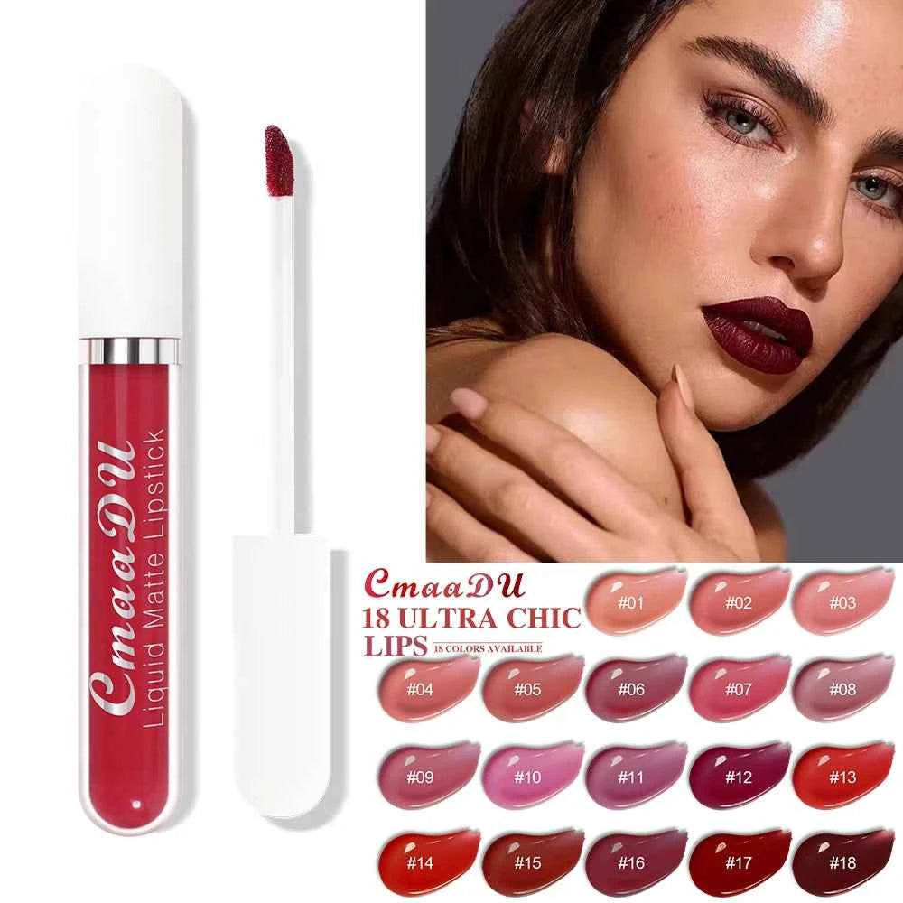 Waterproof Matte Liquid Lipstick - CmaaDu Red Elegance