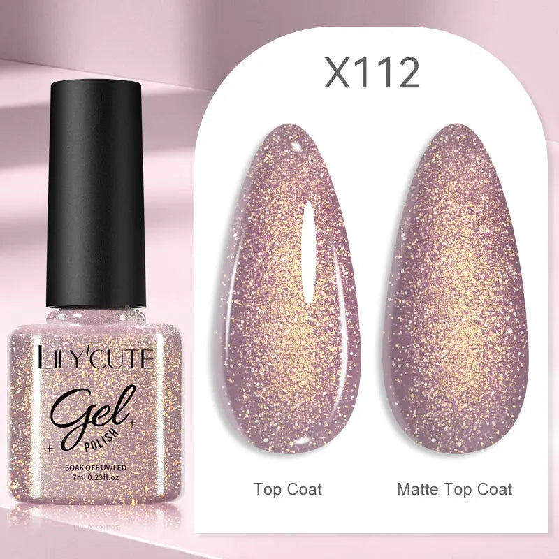 Vibrant LILYCUTE 129 Colors Gel Polish - 7ML Perfection