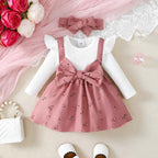 Floral Big Bow Dress Set for Infants 0-24 Months