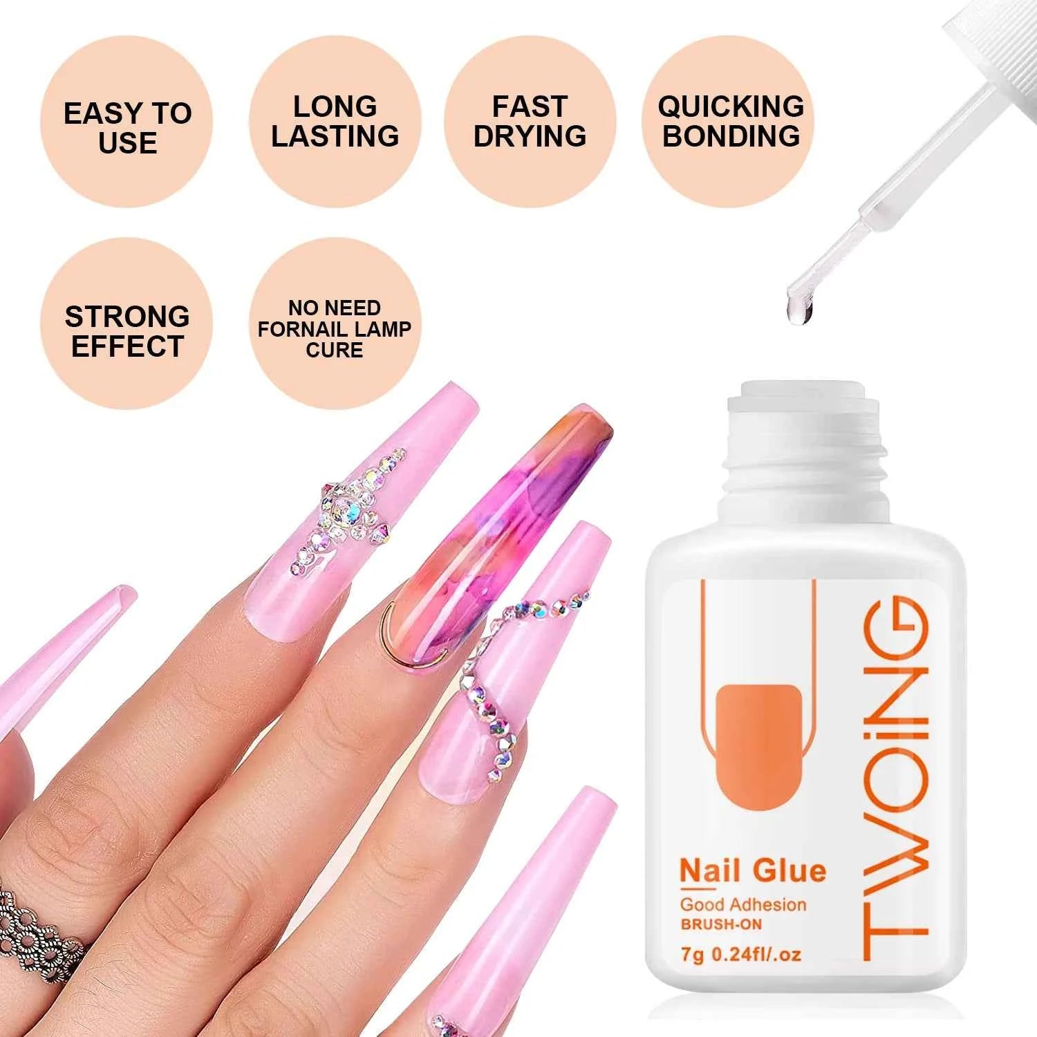 Ultra-Strong 7g Nail Glue for Lasting False Nail Adhesion