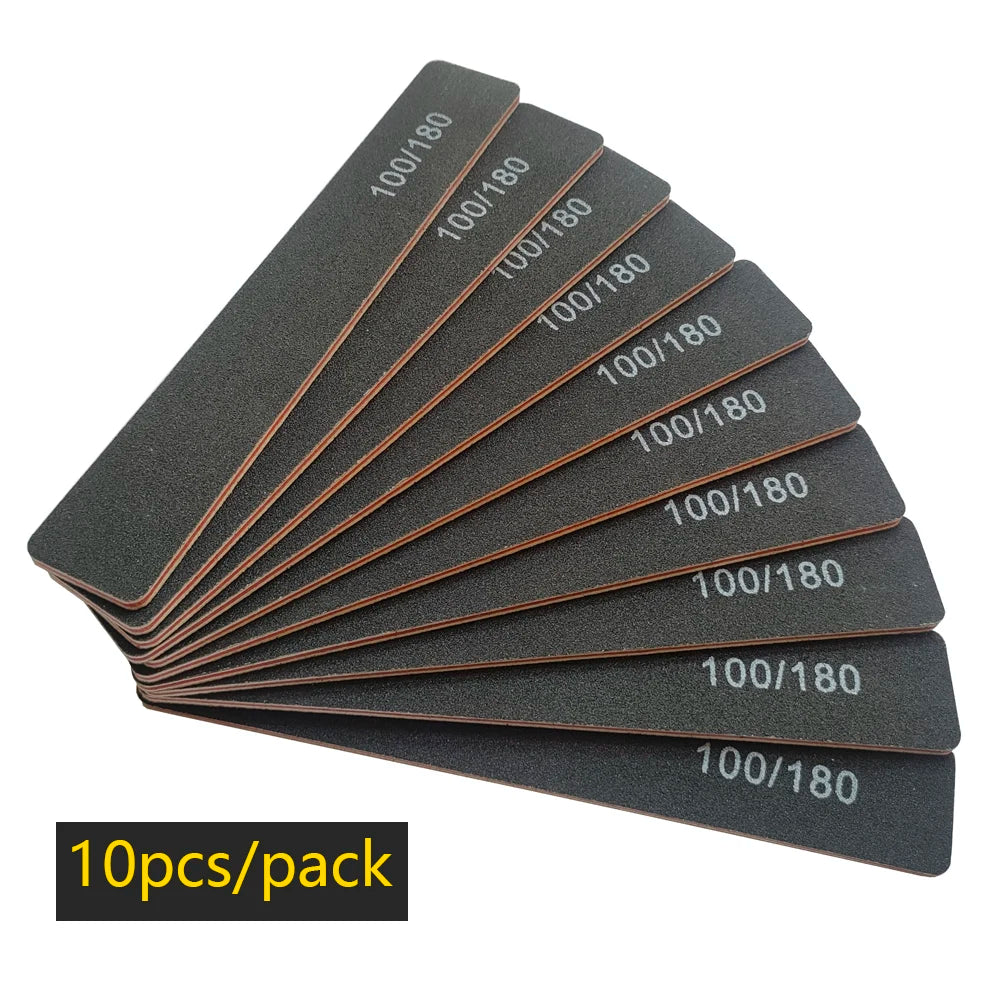 Precision Half Moon Nail File Buffer - 100/180 Grit
