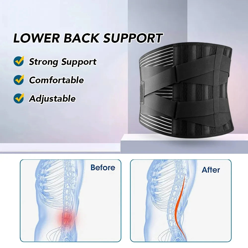 Adjustable Lumbar Support Belt for Back Pain Relief