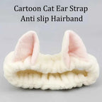 Cute Coral Plush Cat Hairband for Makeup & Skincare