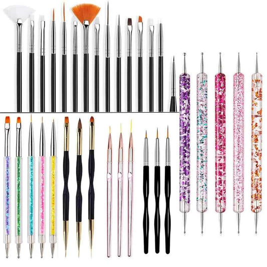 Precision Nail Art Brush Set: 5/20 Pcs for Masterful Designs