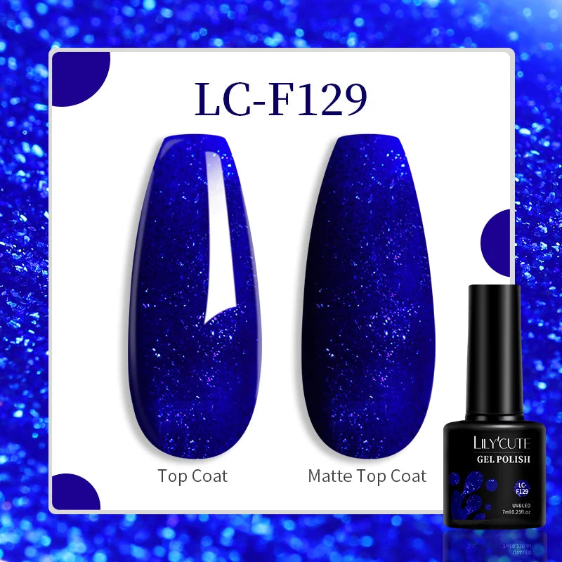 Vibrant LILYCUTE 129 Colors Gel Polish - 7ML Perfection