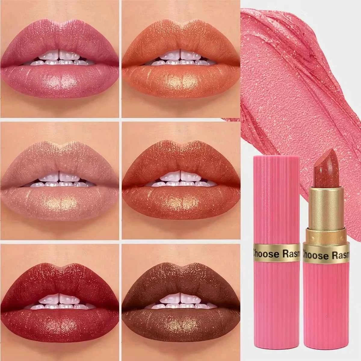 Pearlescent Pink Velvet Lipstick: Long-Lasting & Waterproof