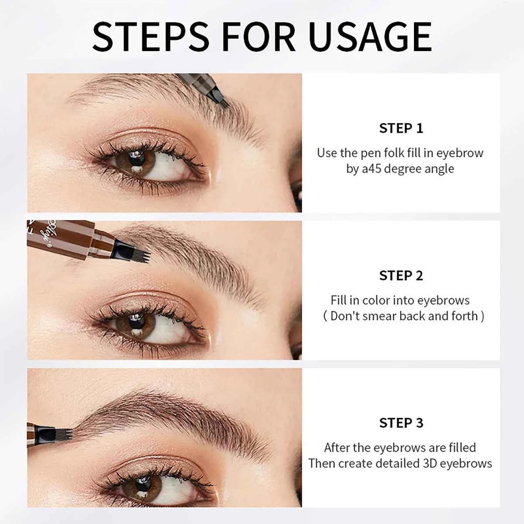 Four Fork Eyebrow Pencil: Natural & Waterproof Colors