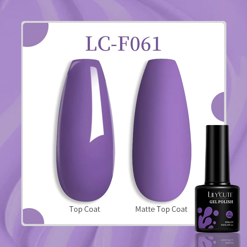 Vibrant LILYCUTE 129 Colors Gel Polish - 7ML Perfection