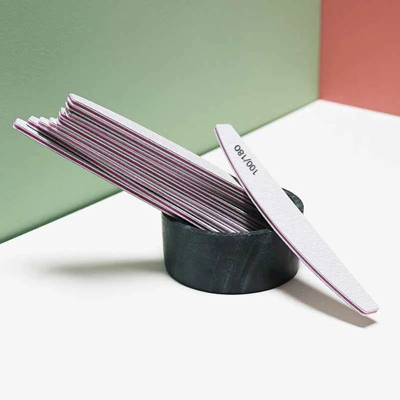 Precision Half Moon Nail File Buffer - 100/180 Grit