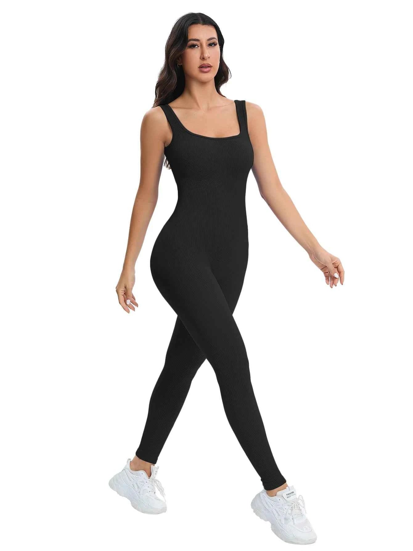 Stylish Sleeveless Jumpsuit: Perfect Fit with Built-In Support