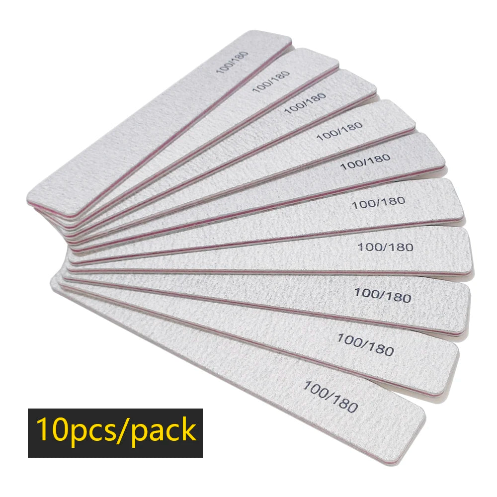 Precision Half Moon Nail File Buffer - 100/180 Grit