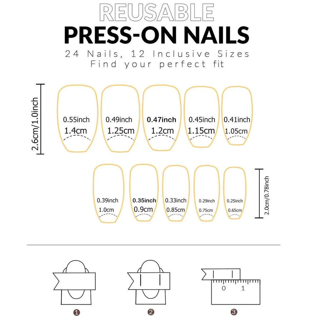 Elegant 24pcs Gradient Long Coffin Press-On Nails