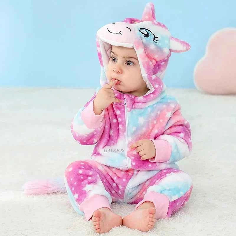 Cozy Unicorn & Dinosaur Baby Rompers for Boys & Girls