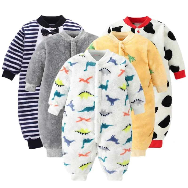 Cozy Flannel Infant Jumpsuit for Newborns 0-18 Months