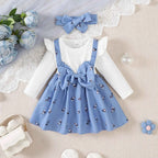 Floral Big Bow Dress Set for Infants 0-24 Months