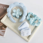 Stylish Microfiber Wristbands & Spa Bubble Headband Set