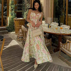 Floral Halter Neck Maxi Dress for Summer Elegance