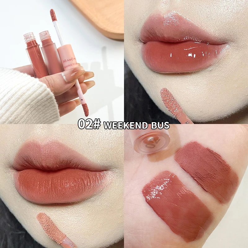 Long-Lasting Double End Lip Gloss: Gloss & Matte Finish