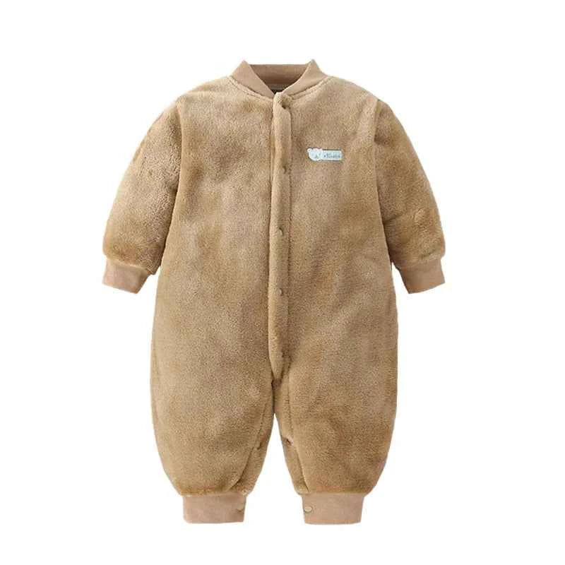 Cozy Flannel Infant Jumpsuit for Newborns 0-18 Months