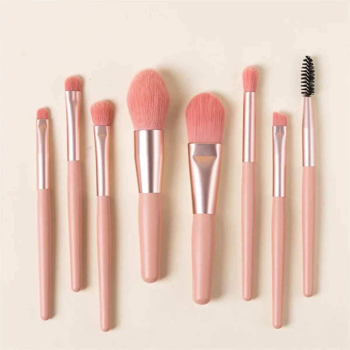 Fluffy 8-Pc Makeup Brush Set: Perfect Your Look Effortlessly