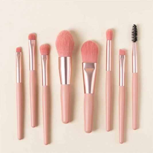 Fluffy 8-Pc Makeup Brush Set: Perfect Your Look Effortlessly